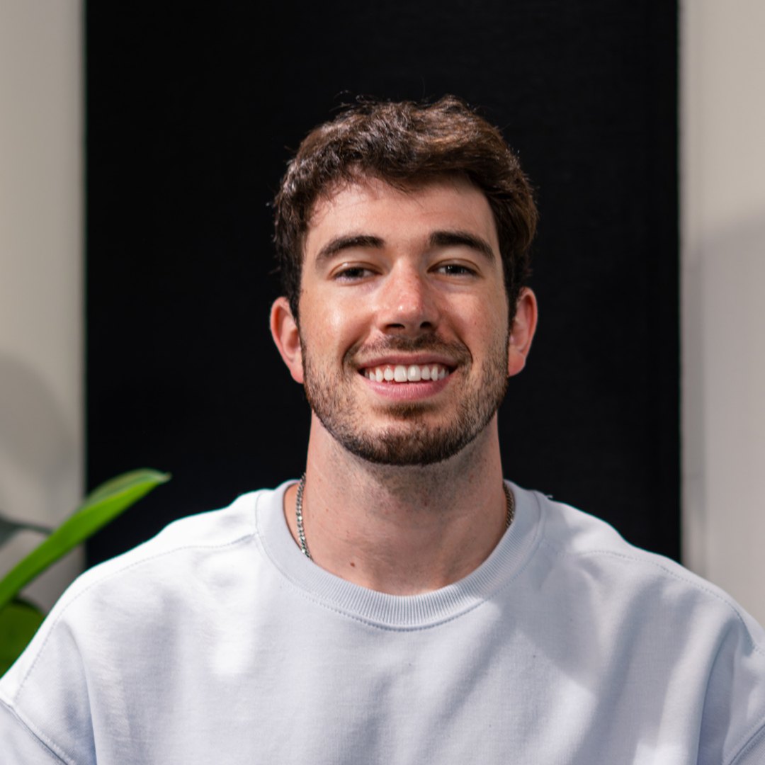 Jake Clare, co-founder and CEO of EventShark, in the podcast studio